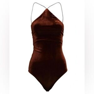 ALIX NYC Bates Velvet Bodysuit – Size Small 🤎